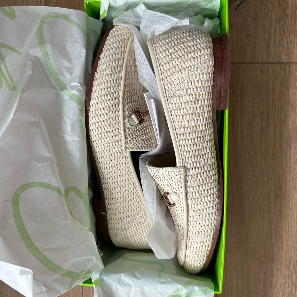 New Sam Edelman Loraine Raffia Slip-On Loafers